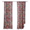 Burges 84 Inch Window Panel Curtain, Red and Pink Reed Print, Rod Pockets
