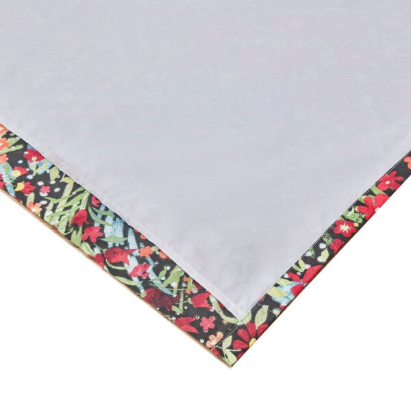 Burges 84 Inch Window Panel Curtain, Red and Pink Reed Print, Rod Pockets