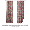 Burges 84 Inch Window Panel Curtain, Red and Pink Reed Print, Rod Pockets