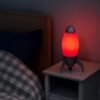 Kid Table Lamp with Rocket Design Silhouette, Red
