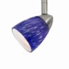 50 Watt Track Fixture with Handblown Glass Shade, Silver and Blue