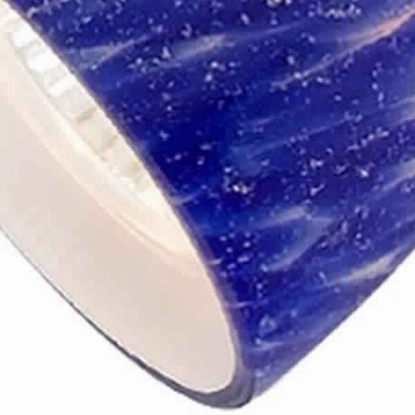 50 Watt Track Fixture with Handblown Glass Shade, Silver and Blue