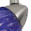 50 Watt Track Fixture with Handblown Glass Shade, Silver and Blue