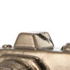 6 Inch Decorative Camera Table Top Accent, Distressed Gold Finish Ceramic