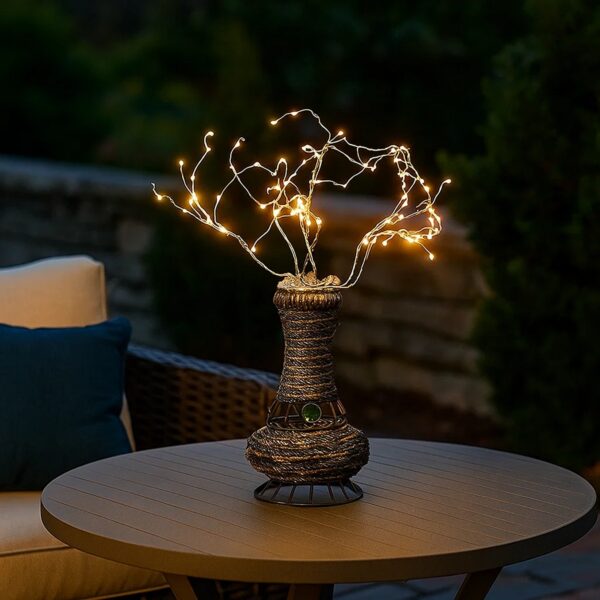 Tree Table Lamp with Aluminum Wire and Multiple LED, White