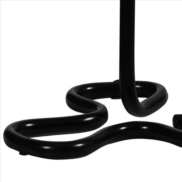 Plastic Shade Metal Table Lamp with Open Clover Base, Black