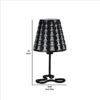 Plastic Shade Metal Table Lamp with Open Clover Base, Black