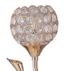 Metal Table Lamp with Floral Shade and Acrylic Crystals, Gold