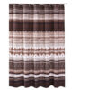 Roca 72 Inch Shower Curtain, Coffee Brown Striped Printing, Button Holes
