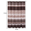 Roca 72 Inch Shower Curtain, Coffee Brown Striped Printing, Button Holes