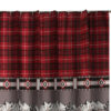 Sofia 72 Inch Bear Shower Curtain, Red and Black Plaid, Poly Microfiber