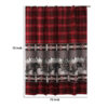 Sofia 72 Inch Bear Shower Curtain, Red and Black Plaid, Poly Microfiber