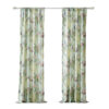 Eden 84 Inch WIndow Curtains, Butterflies and Songbirds, Green Microfiber