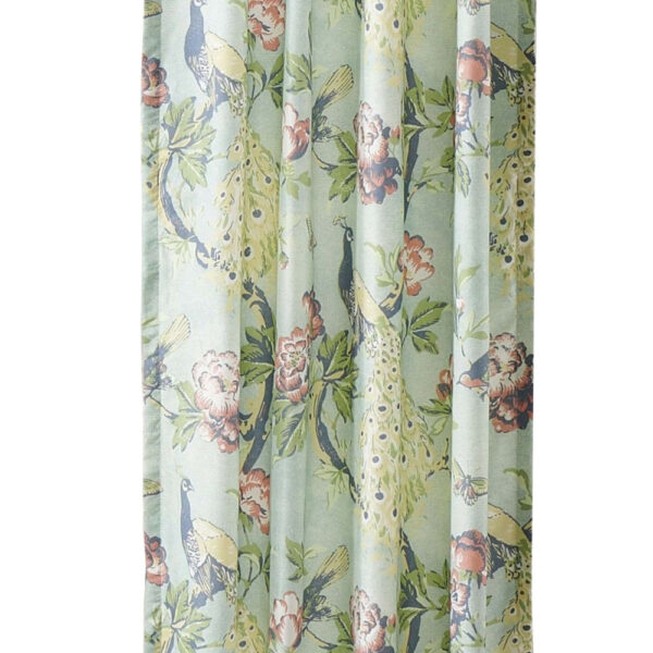 Eden 84 Inch WIndow Curtains, Butterflies and Songbirds, Green Microfiber
