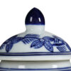 6 Inch Porcelain Jar, Urn Shape, Lid, Floral Design, Blue, White