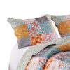 Turin 36 Inch King Pillow Sham, Patchwork Floral Print, Soft Microfiber