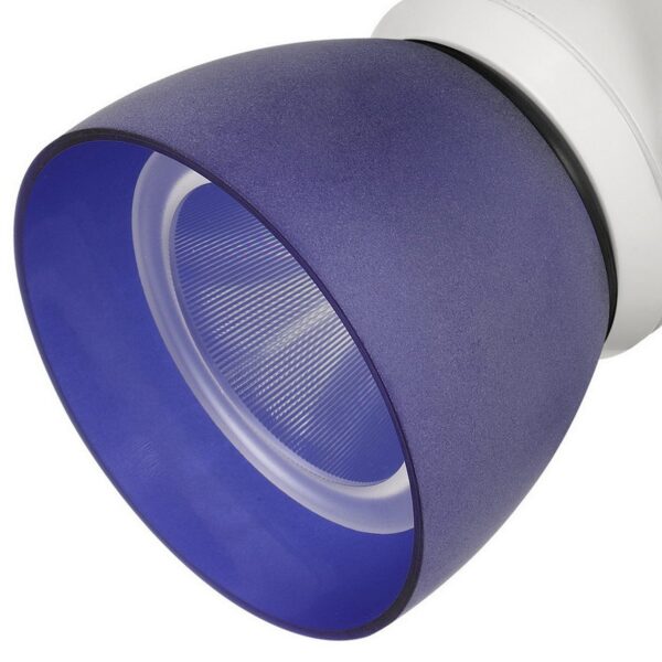 10W Integrated Metal and Polycarbonate LED Track Fixture, White and Blue