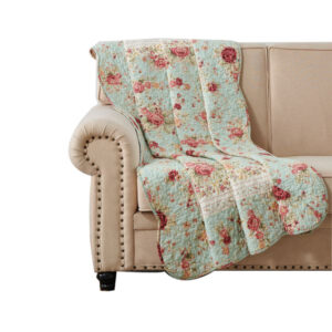 Rosle 50 x 60 Quilted Throw Blanket with Fill, Rose Flowers, Multicolor