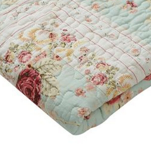 Rosle 50 x 60 Quilted Throw Blanket with Fill, Rose Flowers, Multicolor