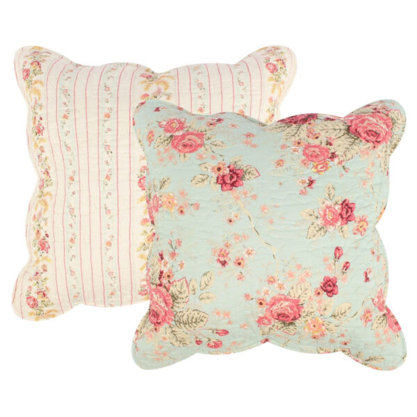 Rosle 18 Inch Set of 2 Accent Pillows, Cotton, Polyester, Multicolor Floral