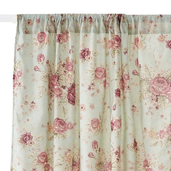 Rosle Set of 2 Window Curtains, Cotton, Antique Rose Print, Multicolor