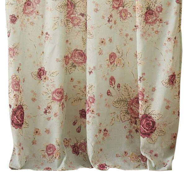Rosle Set of 2 Window Curtains, Cotton, Antique Rose Print, Multicolor