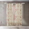 Rosle Set of 2 Window Curtains, Cotton, Antique Rose Print, Multicolor