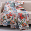 Wade 50 x 60 Quilted Throw Blanket with Fill, Corals and Seashells Design