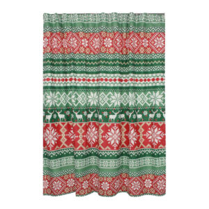 Live 72 x 72 Inch Microfiber Shower Curtains, Festive Winter Print