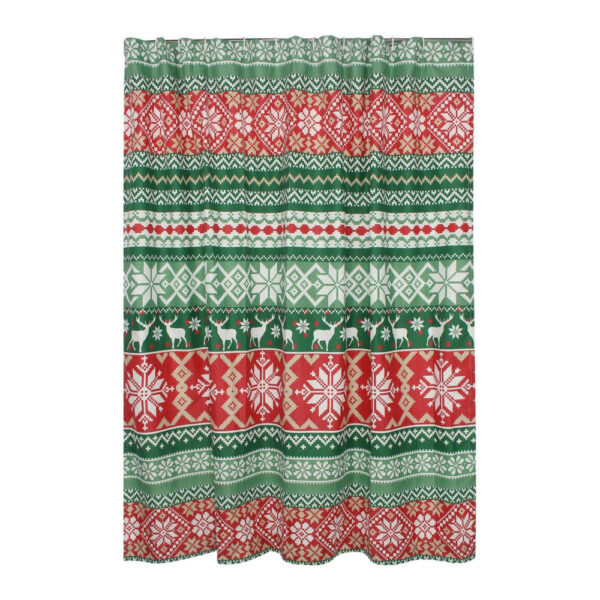 Live 72 x 72 Inch Microfiber Shower Curtains, Festive Winter Print