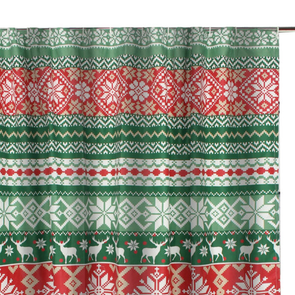 Live 72 x 72 Inch Microfiber Shower Curtains, Festive Winter Print