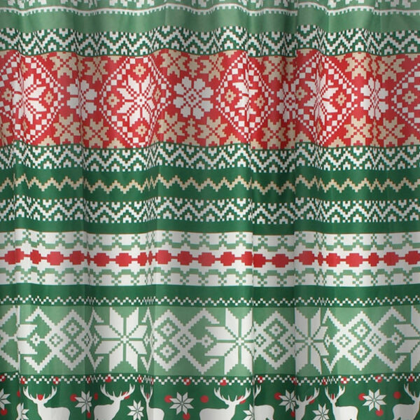 Live 72 x 72 Inch Microfiber Shower Curtains, Festive Winter Print