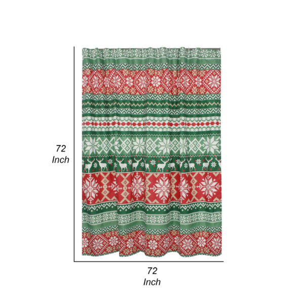 Live 72 x 72 Inch Microfiber Shower Curtains, Festive Winter Print