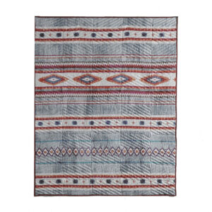 Pimi 50 x 60 Quilted Throw Blanket, Polyester Fill, Southwest Boho Style