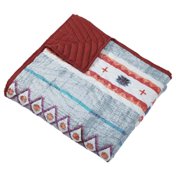 Pimi 50 x 60 Quilted Throw Blanket, Polyester Fill, Southwest Boho Style