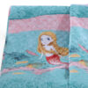 Wini 50 x 60 Inch Quilted Throw Blanket with Fill, Mermaid, Blue, Pink