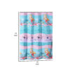 Wini 72 x 72 Inch Shower Curtain, Mermaid Print, Blue, Pink Polyester