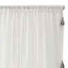 Xumi 4 Piece Window Curtain, 2 Panels with Tie Backs, Antique White Finish