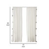 Xumi 4 Piece Window Curtain, 2 Panels with Tie Backs, Antique White Finish