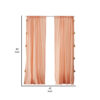 Xumi 4 Piece Window Curtain, 2 Panels with Tie Backs, Coral Pink Finish