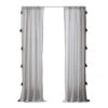 Xumi 4 Piece Window Curtain, 2 Panels with Tie Backs, Modern Gray Finish