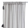 Xumi 4 Piece Window Curtain, 2 Panels with Tie Backs, Modern Gray Finish