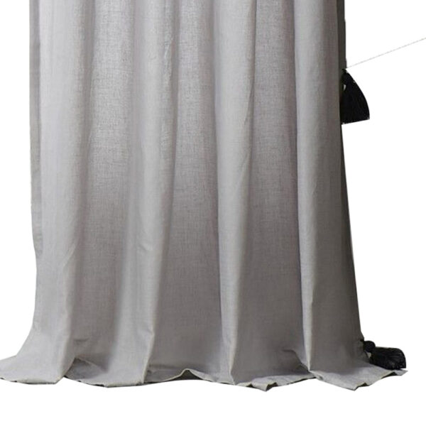 Xumi 4 Piece Window Curtain, 2 Panels with Tie Backs, Modern Gray Finish