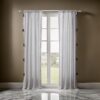 Xumi 4 Piece Window Curtain, 2 Panels with Tie Backs, Modern Gray Finish