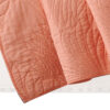 Xumi 50 x 60 Inch Quilted Throw Blanket, Frond Quilting, Coral Pink Cotton
