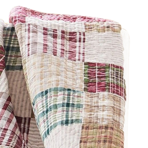 Evi 50 x 60 Inch Quilted Patchwork Throw Blanket, Soft Multicolor Cotton