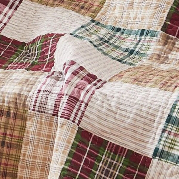 Evi 50 x 60 Inch Quilted Patchwork Throw Blanket, Soft Multicolor Cotton