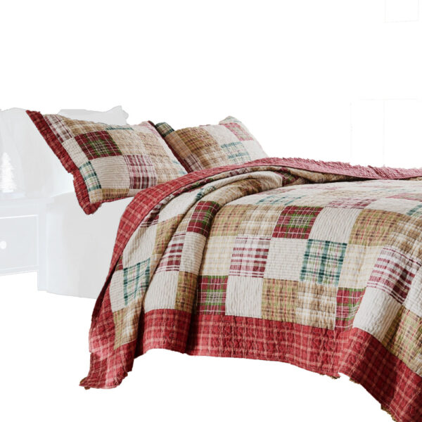 Evi Twin Quilt Set with 1 Pillow Sham, Multicolor Patchwork