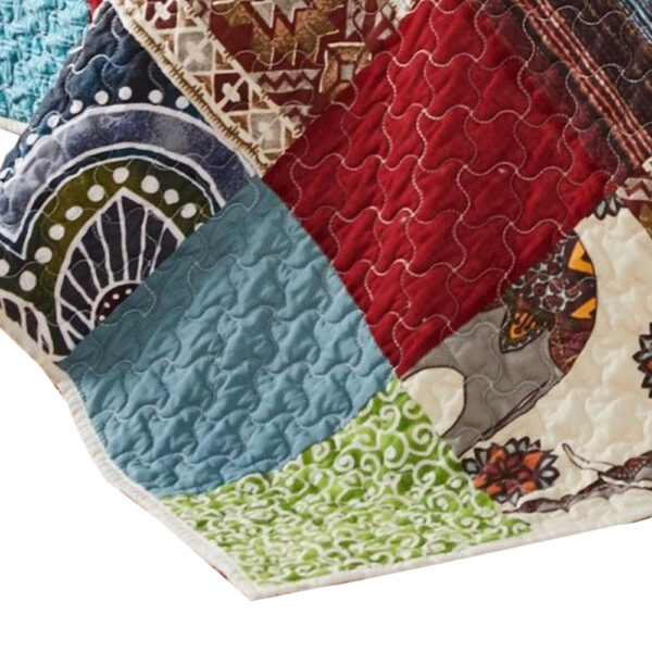 Lily 2 Piece Twin Quilt Set with Pillow Sham, Multicolor Patchwork