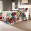 Lily 2 Piece Twin Quilt Set with Pillow Sham, Multicolor Patchwork